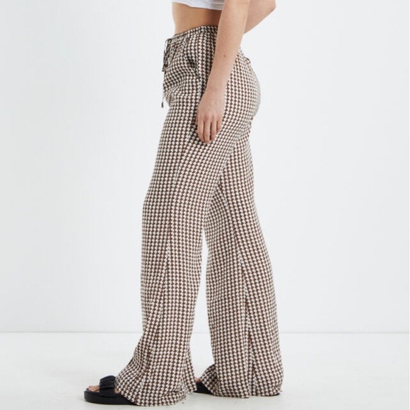 Anthropology Charlie Holiday Lola Chocolate Houndstooth Pants S - Picture 3 of 12